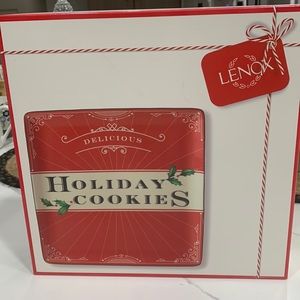 NWT Lenox “Holiday Cookies” 10” square cookie tray.